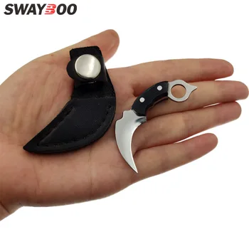Swayboo Неръждаема Стомана с Дървена Дръжка Ключодържател Нож Малка Мини Преносим EDC Отварачка С Фиксирано Острие на Нож Занаяти Подарък