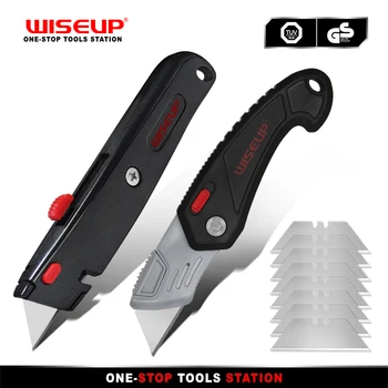 WISEUP 2-Pack Универсален Комплект Ножове Портативен Сгъваем Нож, Прибиращ се Канцелярский Нож С 8 бр. Допълнителни Ножове, Домакински Ръчни Инструменти