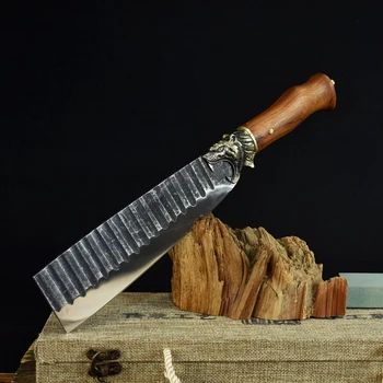 Лунцюань призрак ръчно коване селскостопански инструменти серповидный нож за дърво открит нож за рязане на дърво селска домакински нож за рязане на дървен материал