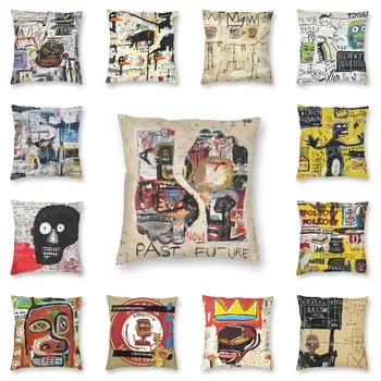 Меко Миналото, Бъдещето, Калъфка за Възглавница, Домашна Декоративна Калъфка за Поръчка, Жан-Мишел Basquiat, Калъфка 45x45 см, Калъфка за Дивана