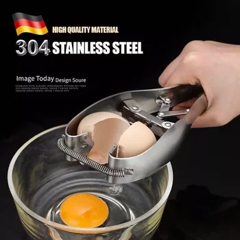 Отварачка за яйца от неръждаема стомана, сепаратор яйчен жълтък, яйчен белтък, отварачка за черупката, нож за почистване на черупката, инструмент за разбиване на яйца
